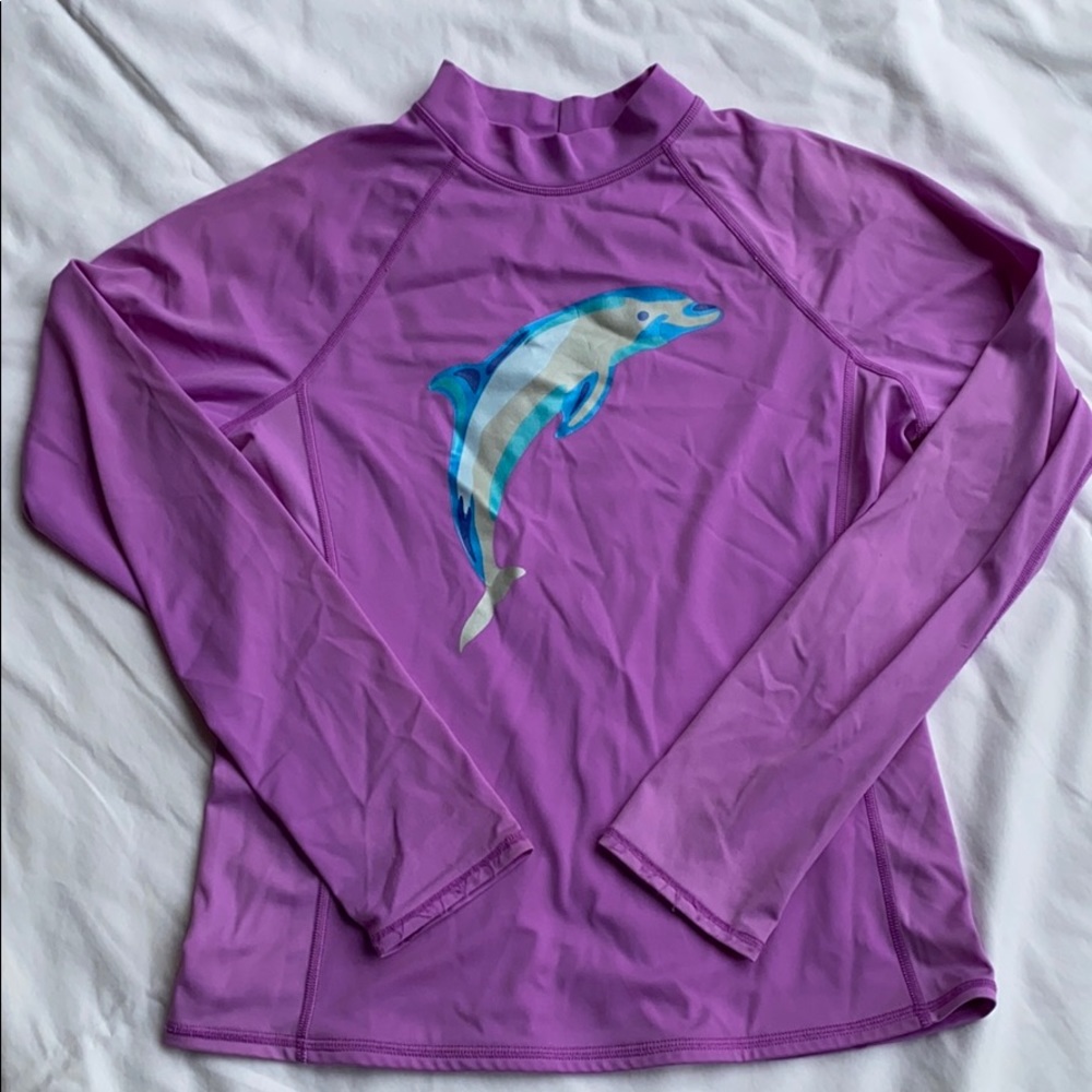 Lands End  Purple Girls rash guard ,Sz XL(16)